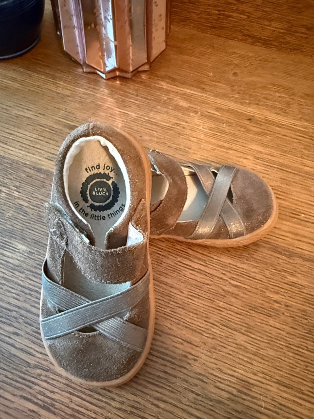 Livie & Luca Tan Suede Crisscross Mary Jane Moccasins